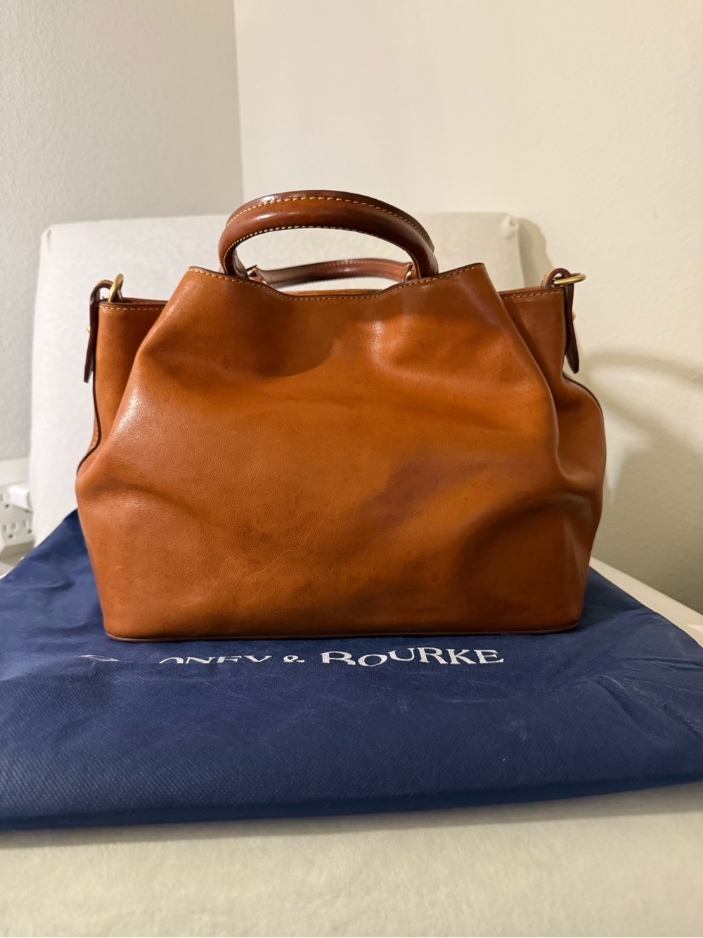 Dooney & Bourke Florentine Tan Leather Medium Shoulder Bag - Picture 7 of 16